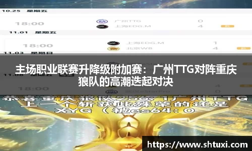 主场职业联赛升降级附加赛：广州TTG对阵重庆狼队的高潮迭起对决